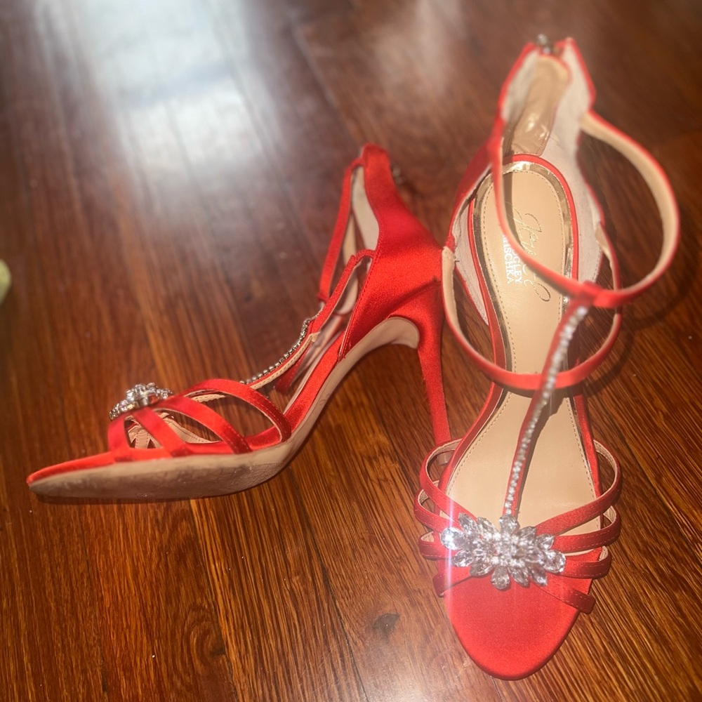 Elegant Red Strappy Heels